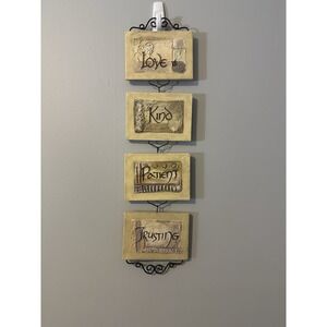 Vintage Home Interior 3D Love Is Kind‎ Patient And Trusting Wall Decor 4pc